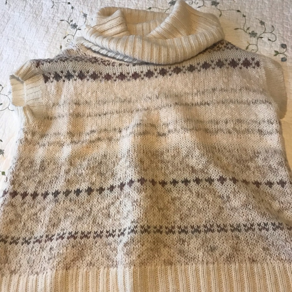 FREE PEOPLE “SNOW BUNNY” FAIR ISLE MAIDEN COWL NECK SWEATER VEST